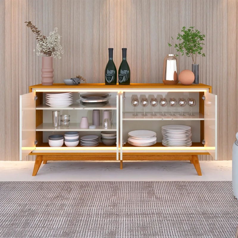 BUFFET DECOCASA REQUINTE LED 4 PUERTAS 1.6 CAFÉ - 2