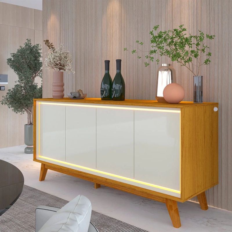 BUFFET DECOCASA REQUINTE LED 4 PUERTAS 1.6 CAFÉ - 4