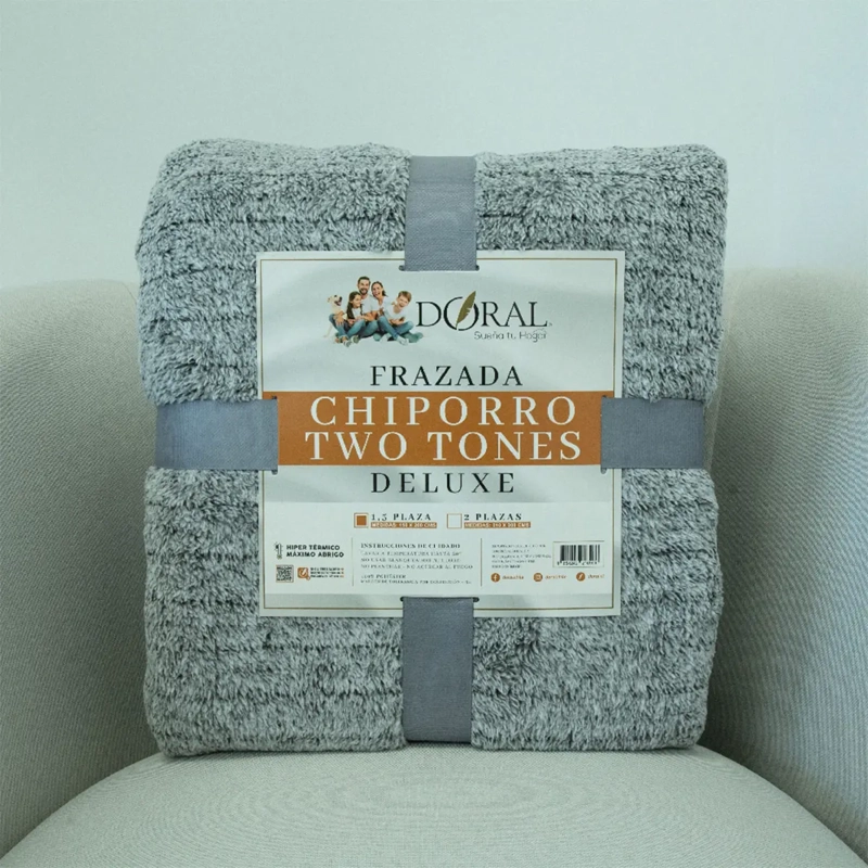 FRAZADA DORAL CHIPORRO TWO TONES 1.5 PLAZAS VERDE - 4