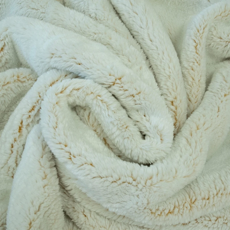 FRAZADA DORAL CHIPORRO TWO TONES 2 PLAZAS BEIGE - 3