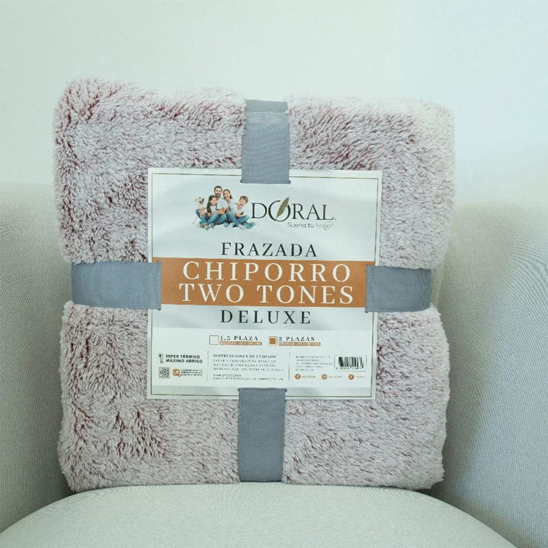 FRAZADA DORAL CHIPORRO TWO TONES 2 PLAZAS ROJO - 4
