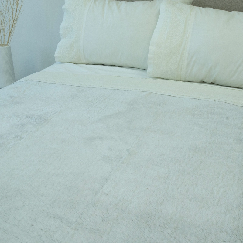 FRAZADA DORAL CHIPORRO TWO TONES 2 PLAZAS BEIGE - 2