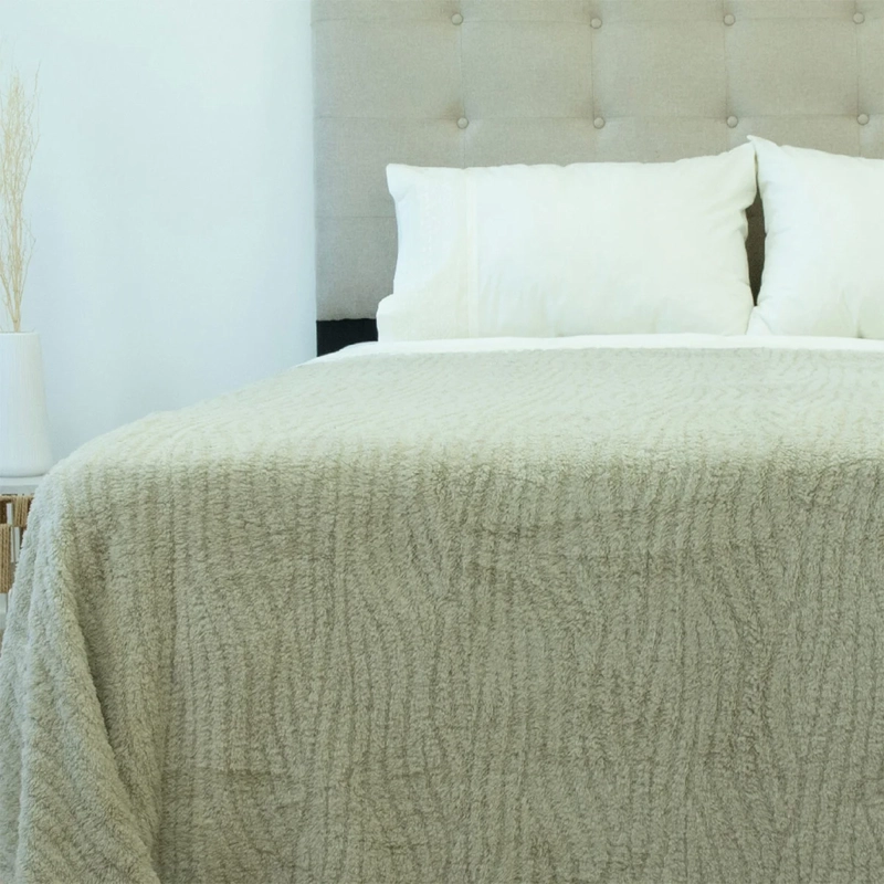 FRAZADA DORAL CHIPORRO JACQUARD 2 PLAZAS BEIGE - 1