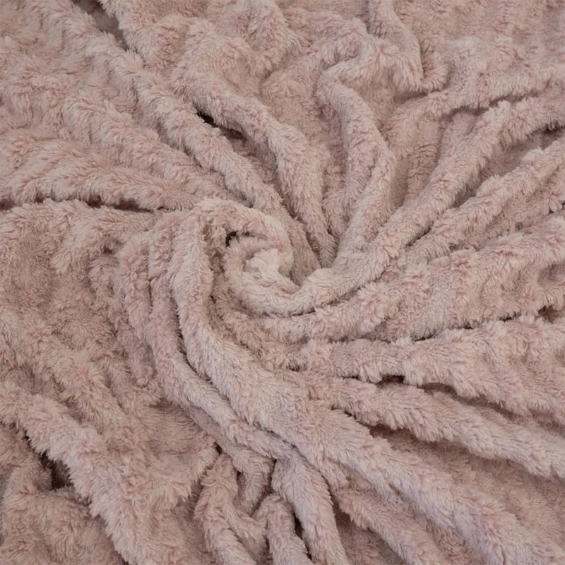 FRAZADA DORAL CHIPORRO JACQUARD 2 PLAZAS ROSA - 3