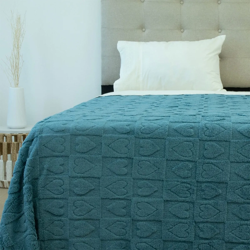FRAZADA DORAL CHIPORRO JACQUARD 1.5 PLAZAS AZUL - 1