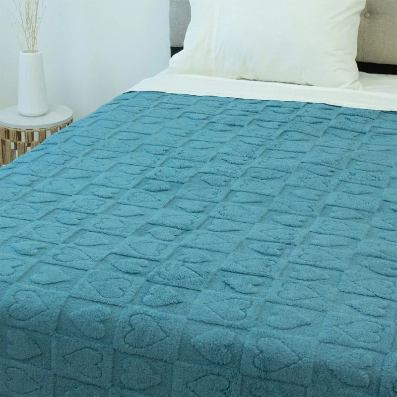 FRAZADA DORAL CHIPORRO JACQUARD 1.5 PLAZAS AZUL - 2