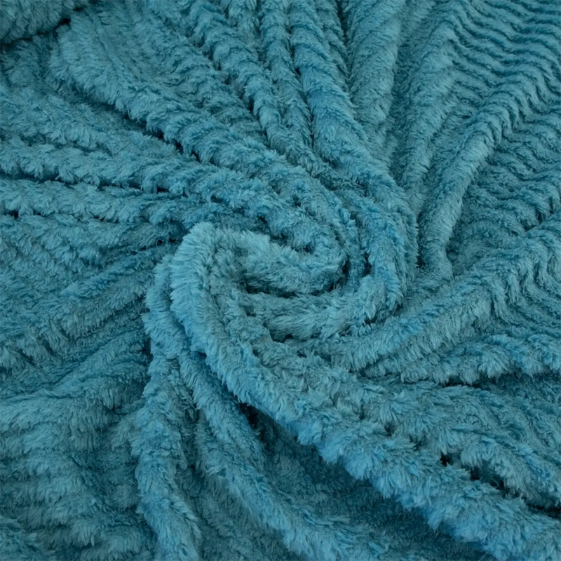 FRAZADA DORAL CHIPORRO JACQUARD 2 PLAZAS AZUL - 3