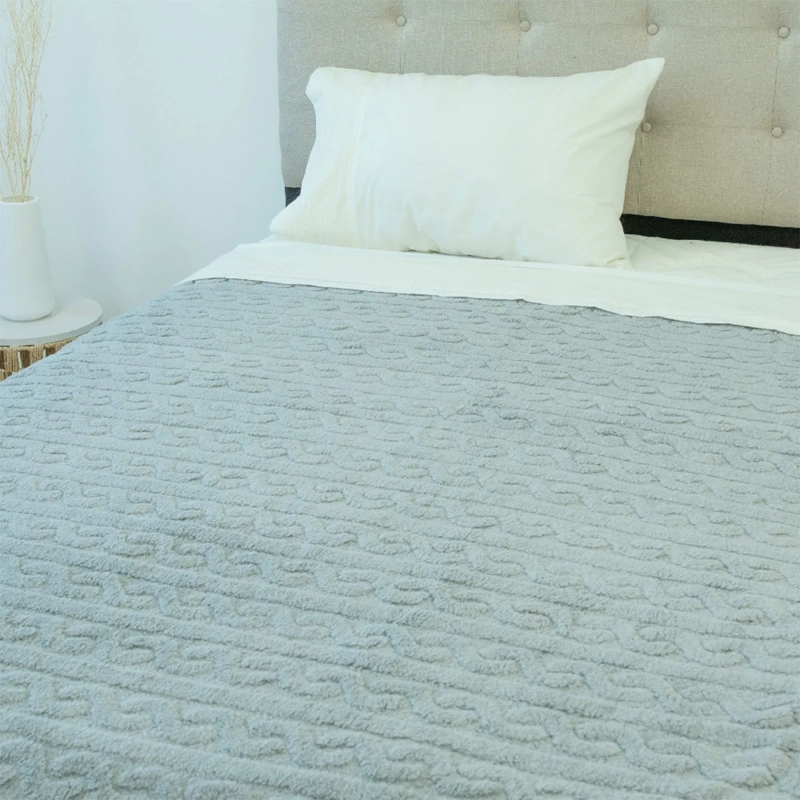 FRAZADA DORAL CHIPORRO JACQUARD 1.5 PLAZAS GRIS - 2