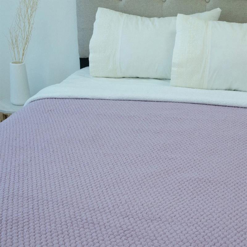 FRAZADA DORAL POP SHERPA KING LILA - 2
