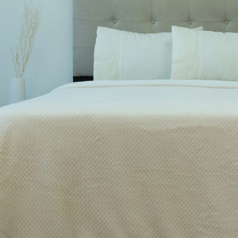FRAZADA DORAL POP SHERPA KING BEIGE - 1