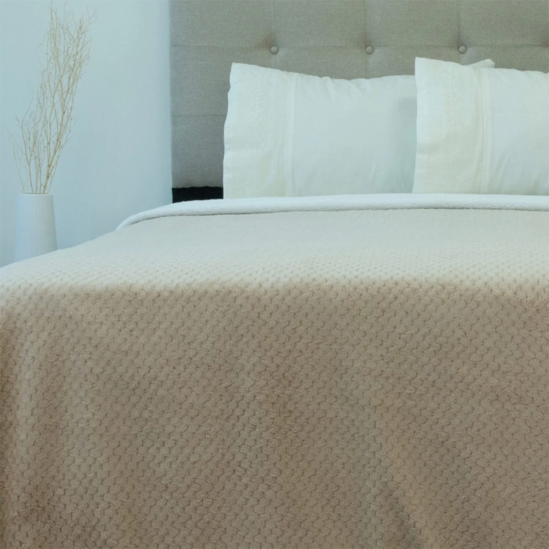 FRAZADA DORAL POP SHERPA KING BEIGE - 1