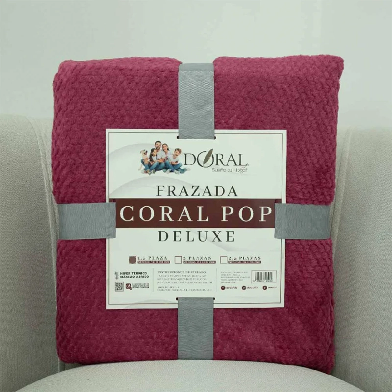 FRAZADA DORAL POP 1.5 PLAZAS BURDEO - 4