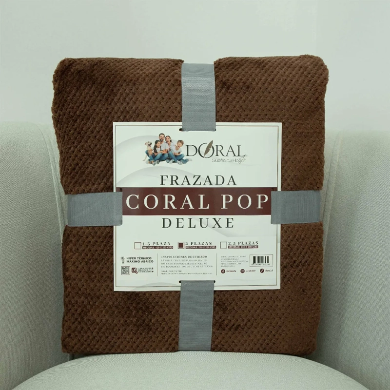 FRAZADA DORAL POP 2 PLAZAS CAFÉ - 4