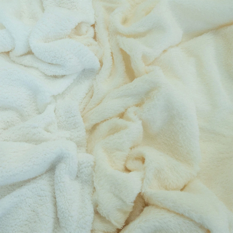 FRAZADA DORAL PLUSH SHERPA 2 PLAZAS BEIGE - 3