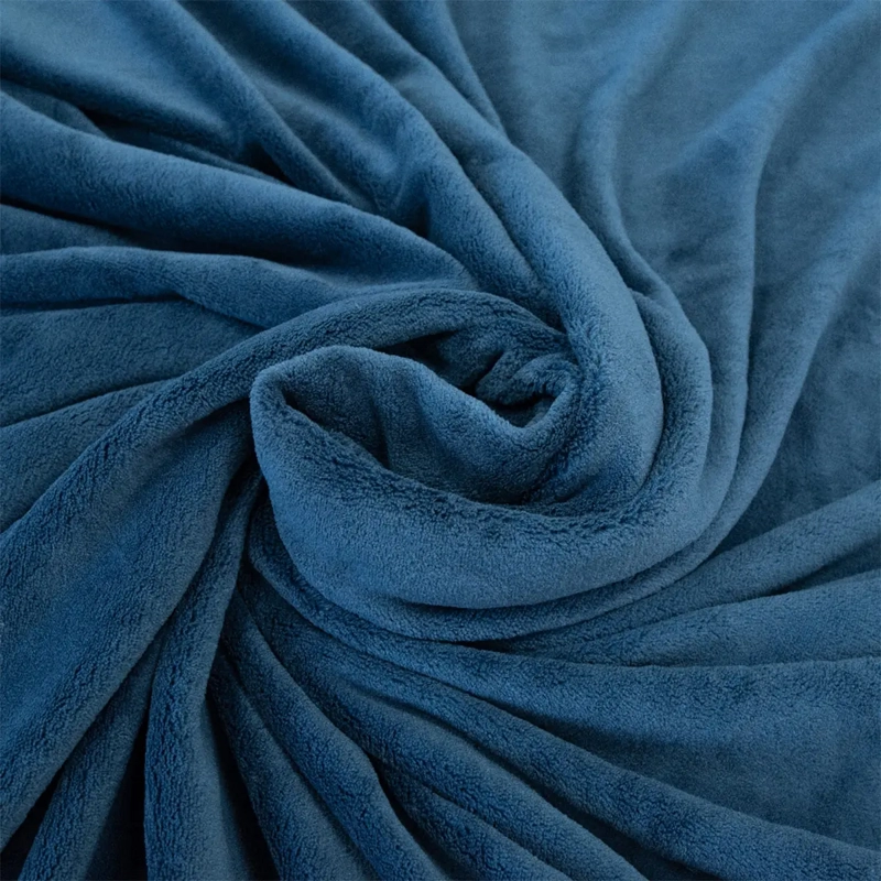 FRAZADA DORAL FLANNEL LISA 1.5 PLAZAS AZUL - 3