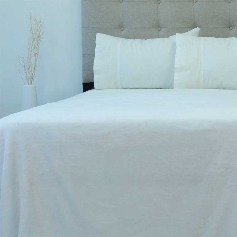 FRAZADA DORAL FLANNEL LISA KING BLANCO