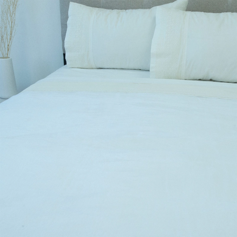 FRAZADA DORAL FLANNEL LISA KING BLANCO - 2