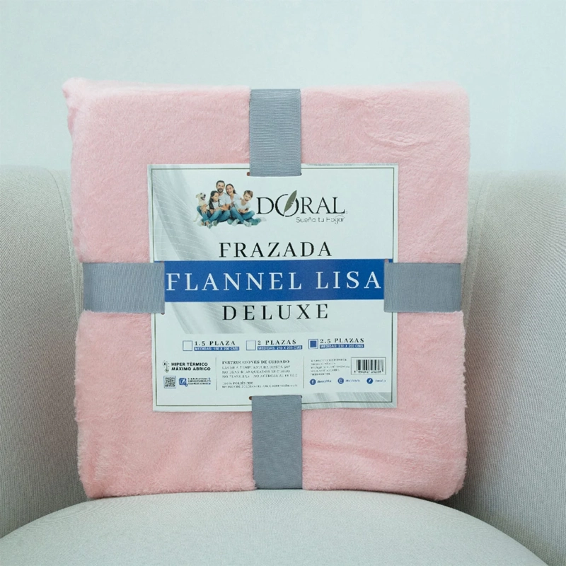 FRAZADA DORAL FLANNEL LISA KING ROSA - 4