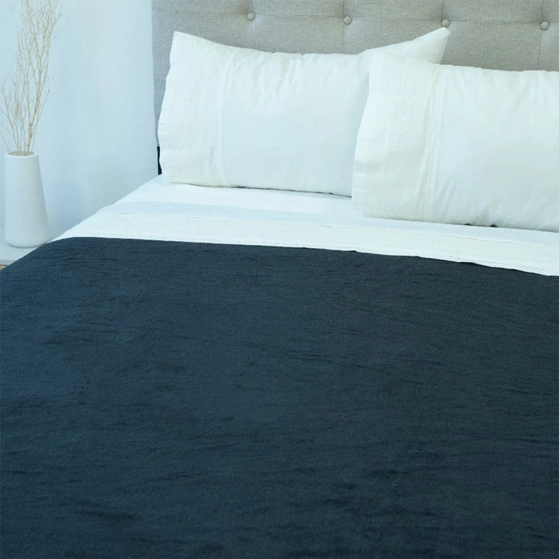 FRAZADA DORAL FLANNEL LISA KING NEGRO - 1