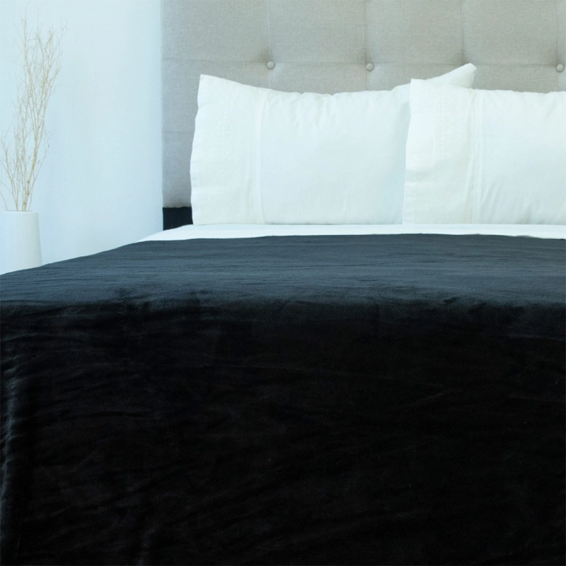 FRAZADA DORAL FLANNEL LISA KING NEGRO - 2