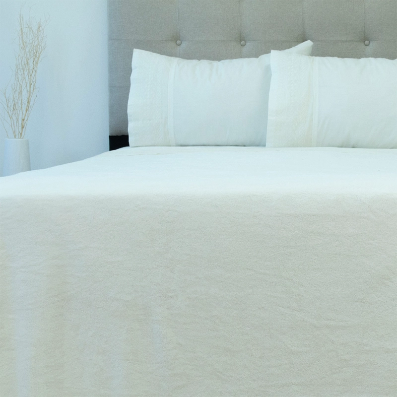 FRAZADA DORAL FLANNEL LISA KING BLANCO - 1