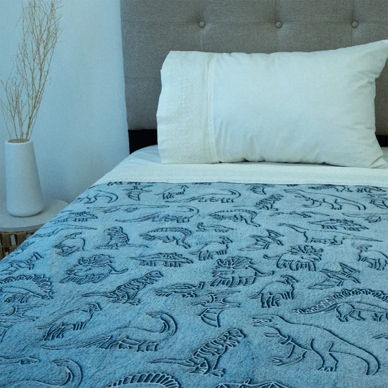 FRAZADA DORAL FLANNEL MAGIC GLOW 1.5 PLAZAS AZUL - 2