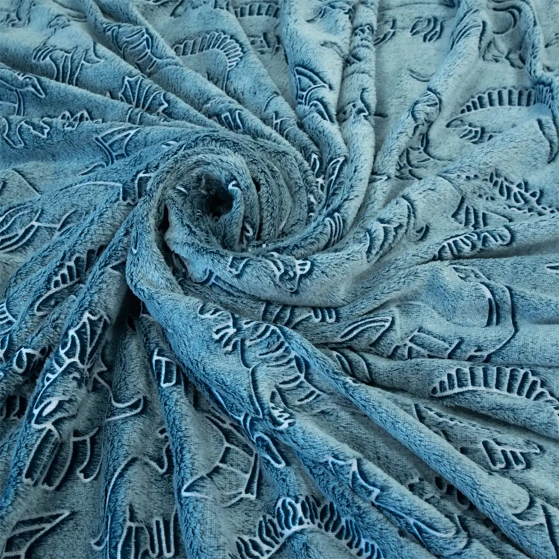 FRAZADA DORAL FLANNEL MAGIC GLOW 1.5 PLAZAS AZUL - 3