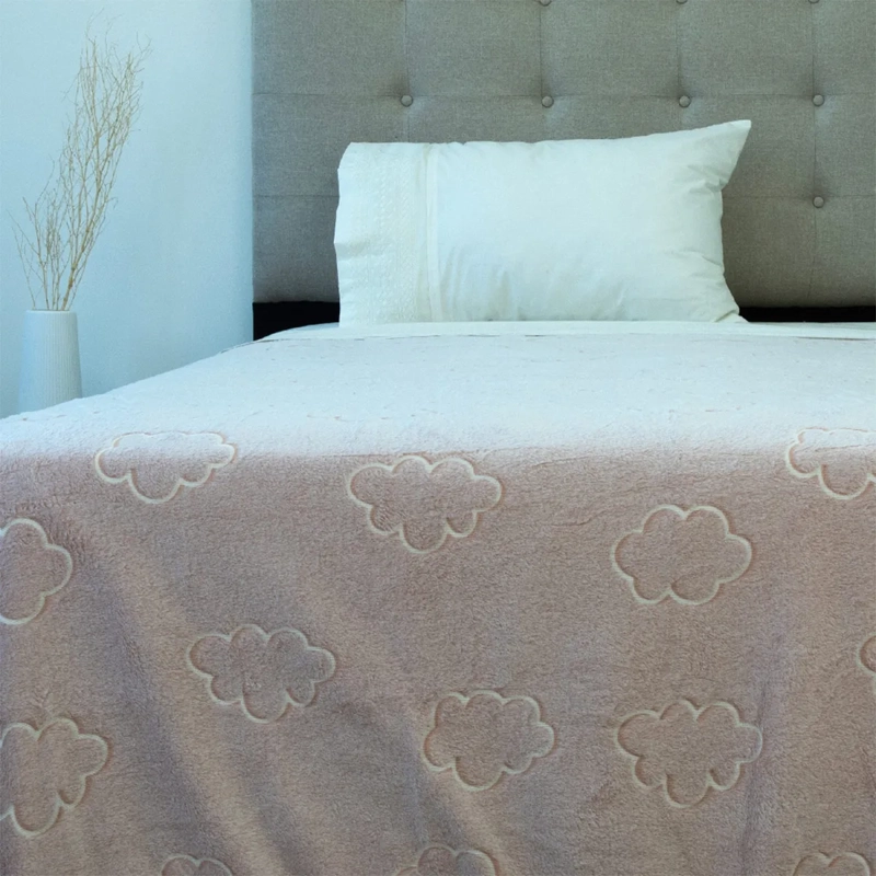 FRAZADA DORAL FLANNEL MAGIC GLOW 1.5 PLAZAS PALO ROSA - 1
