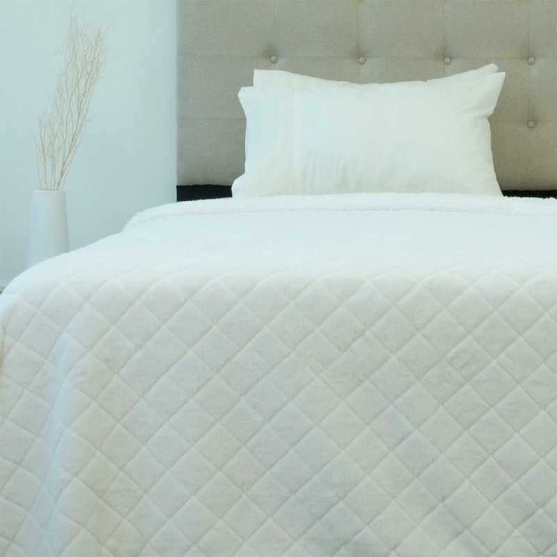 FRAZADA DORAL FLUFFLY SHERPA 1.5 PLAZAS BLANCO - 1
