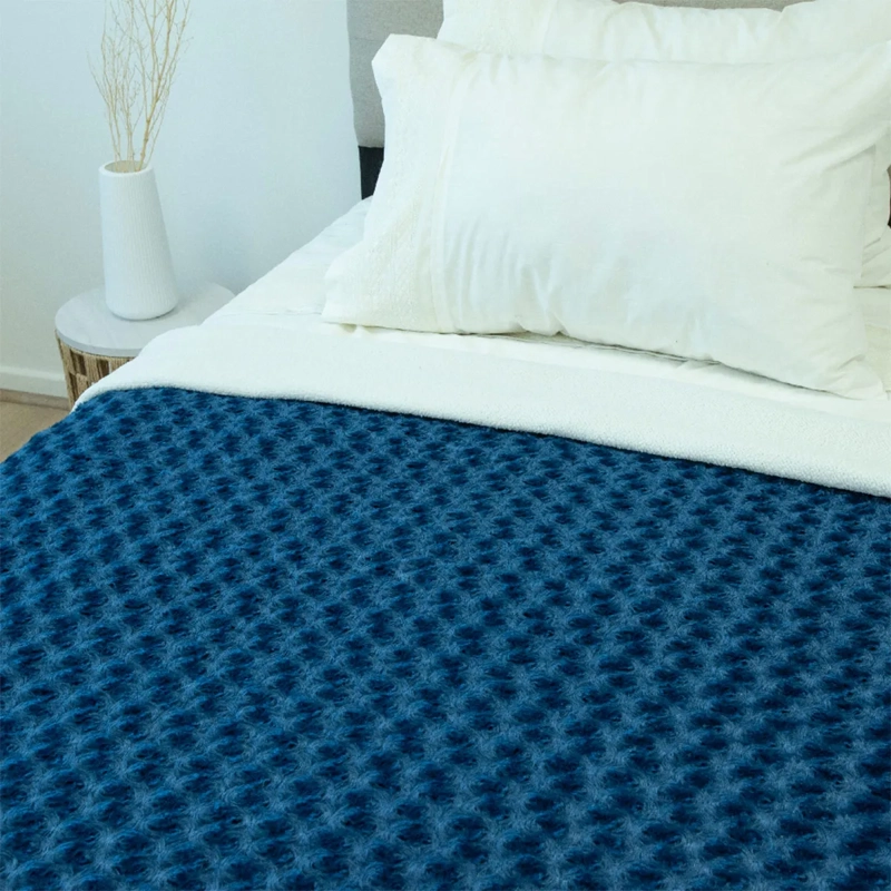 FRAZADA DORAL FLUFFLY SHERPA 1.5 PLAZAS AZUL - 2