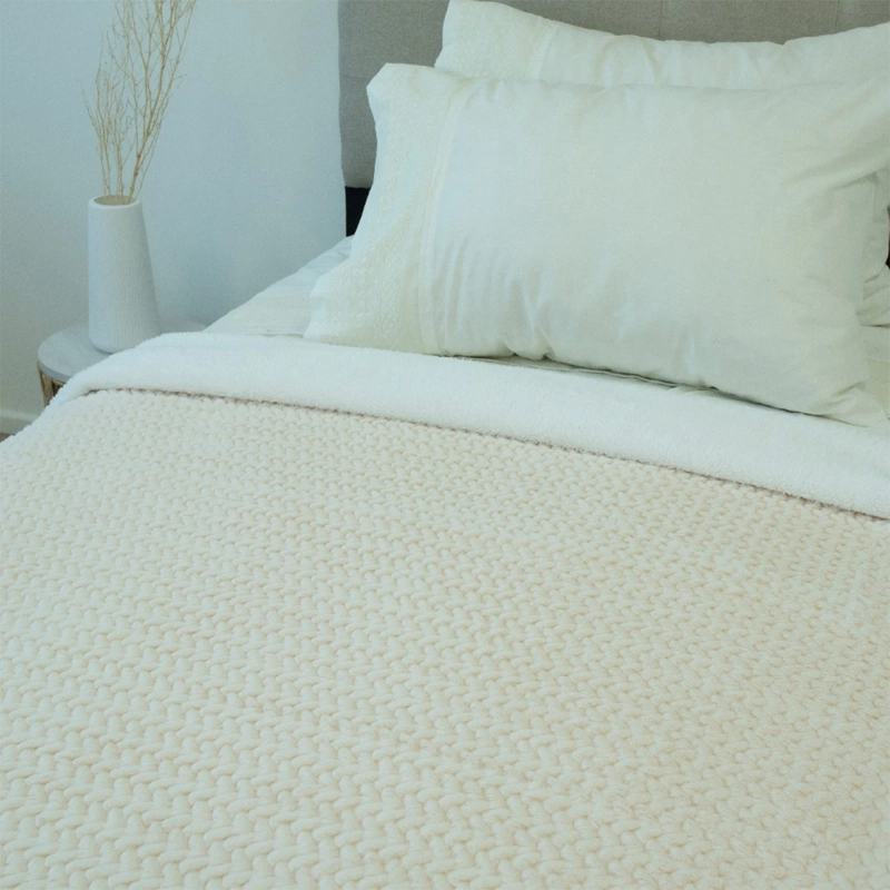 FRAZADA DORAL FLUFFLY SHERPA 1.5 PLAZAS CREMA - 2