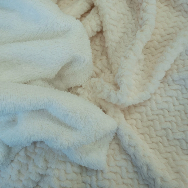 FRAZADA DORAL FLUFFLY SHERPA 1.5 PLAZAS CREMA - 3
