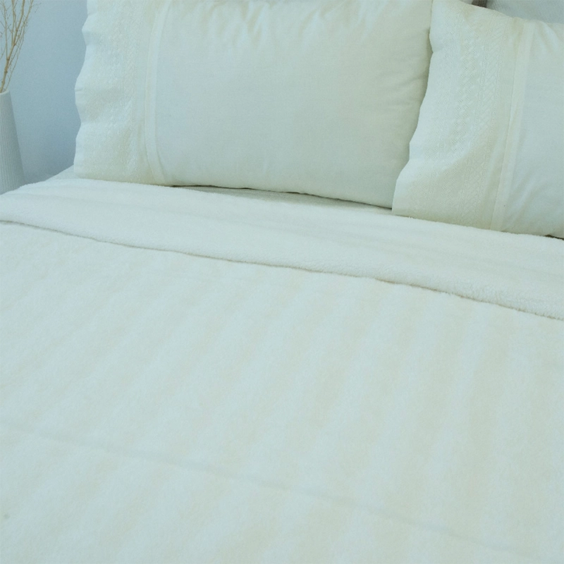 FRAZADA DORAL FLUFFLY SHERPA 2 PLAZAS CREMA - 2