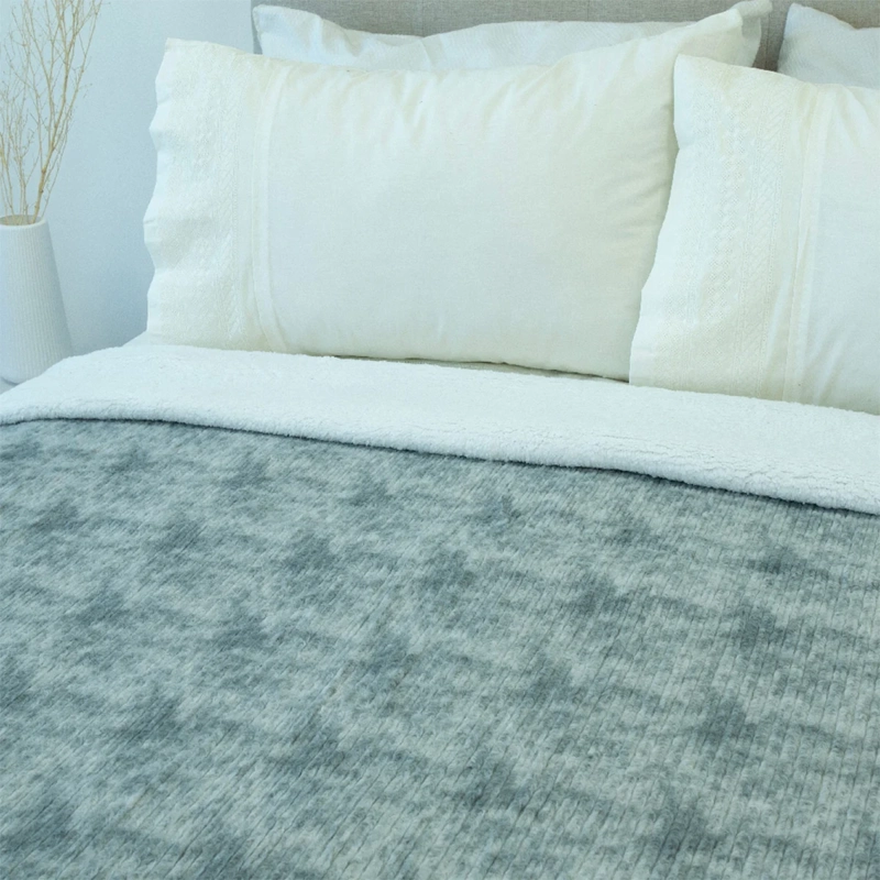 FRAZADA DORAL FLUFFLY SHERPA 2 PLAZAS GRIS AZULADO - 2