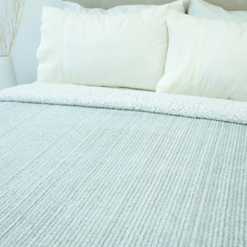 FRAZADA DORAL FLUFFLY SHERPA KING CELESTE - 2