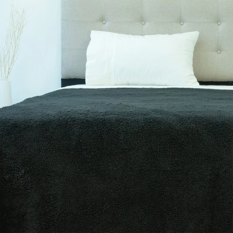 FRAZADA DORAL SOFTY LISA 1.5 PLAZAS NEGRO - 1