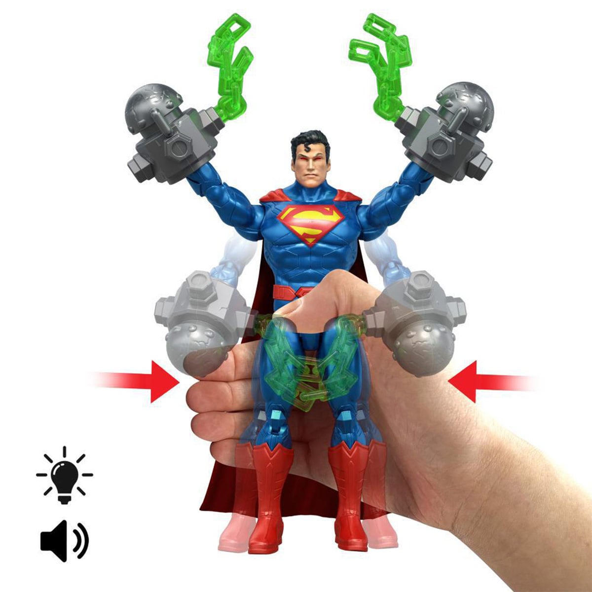 FIGURA DE ACCIÓN DC COMICS SUPERMAN 6" CON ACCESORIOS Y SONIDOS - 6