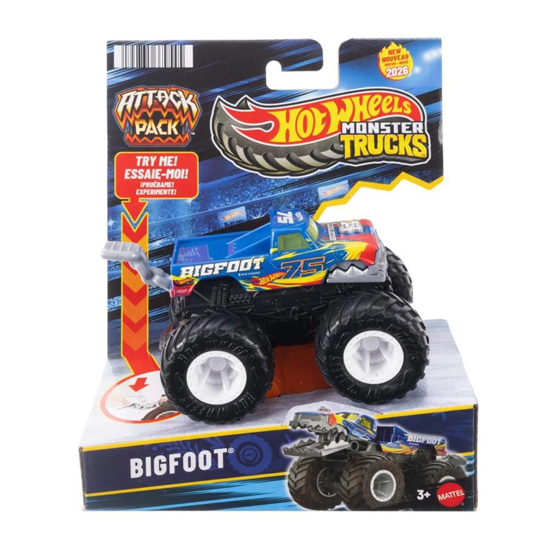 AUTO DE JUGUETE HOT WHEELS MONSTER TRUCKS ATTACK PACK - MODELO ALEATORIO - 2