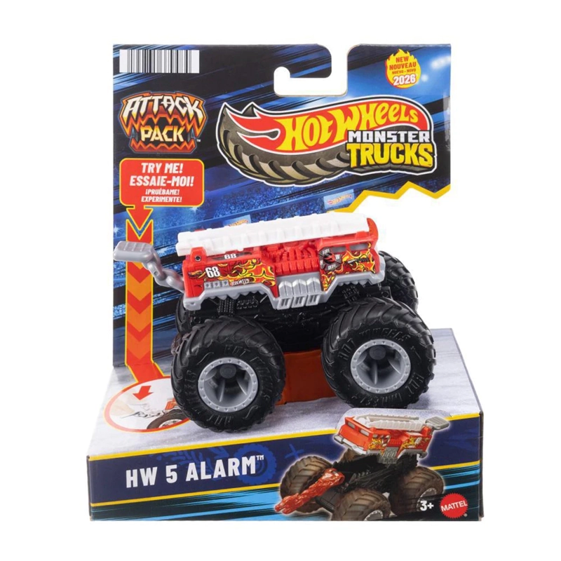 AUTO DE JUGUETE HOT WHEELS MONSTER TRUCKS ATTACK PACK - MODELO ALEATORIO - 4