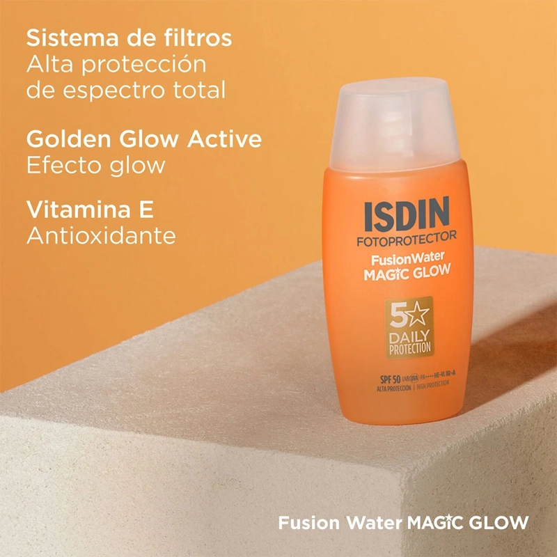 PROTECTOR SOLAR ISDIN FUSION WATER MAGIC GLOW SPF50 50ML - 3