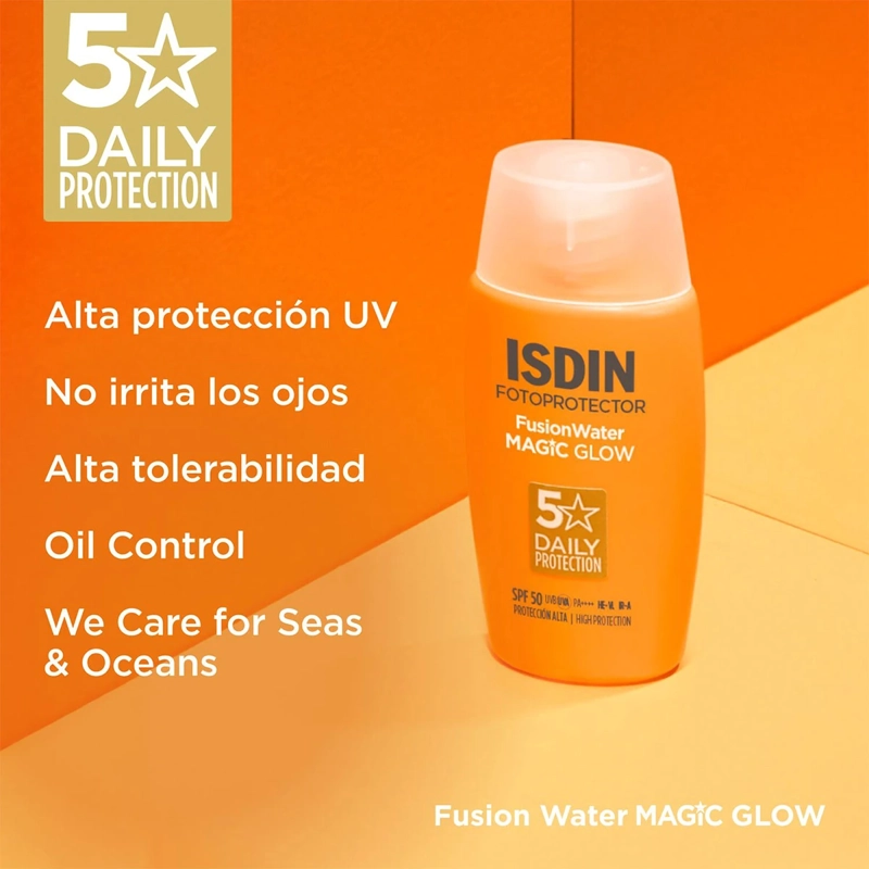 PROTECTOR SOLAR ISDIN FUSION WATER MAGIC GLOW SPF50 50ML - 4