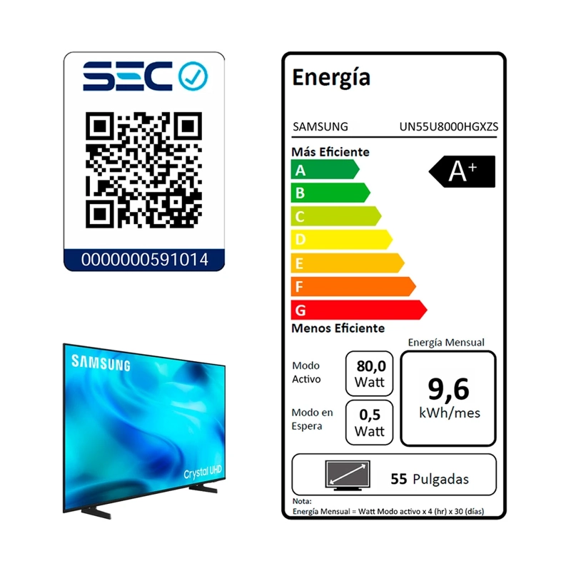SMART TV SAMSUNG LED 4K UHD 55” U8000H VISION AI (2026) - 9