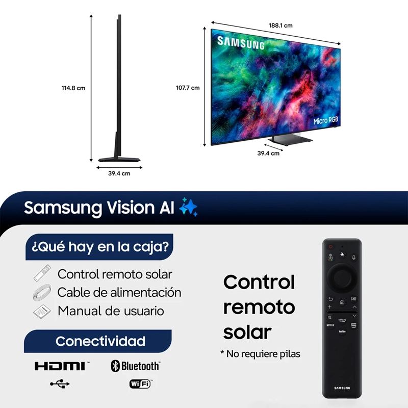 SMART TV SAMSUNG MICRO RGB 4K UHD 85” R95H - 3