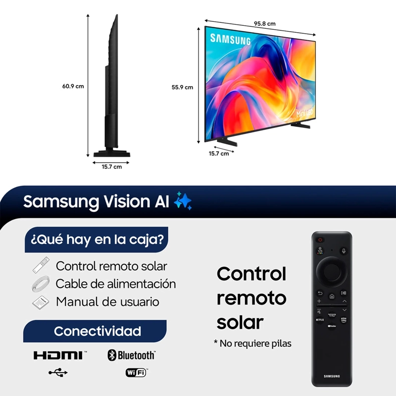 SMART TV SAMSUNG MINI LED 4K UHD 43” M75H VISION AI (2026) - 3