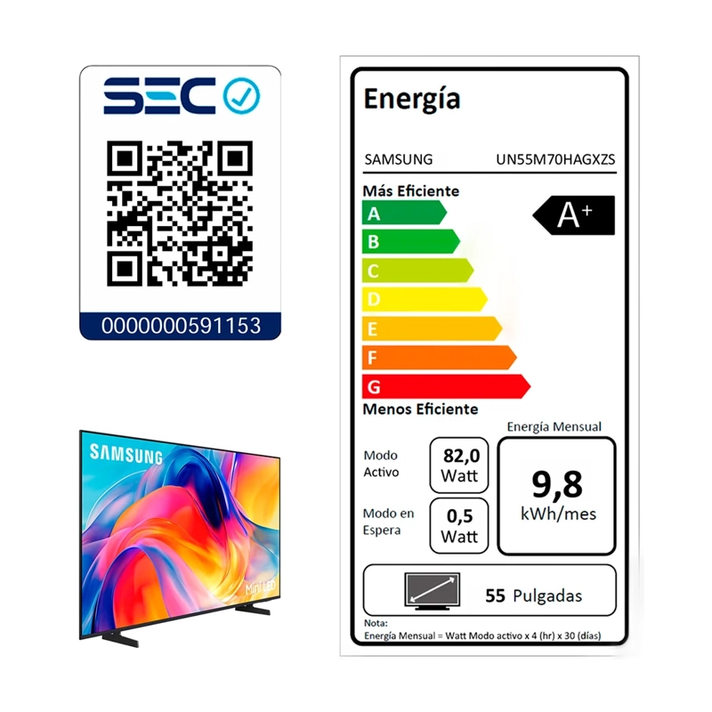 SMART TV SAMSUNG MINI LED 4K UHD 55” M70H VISION AI (2026) - 9