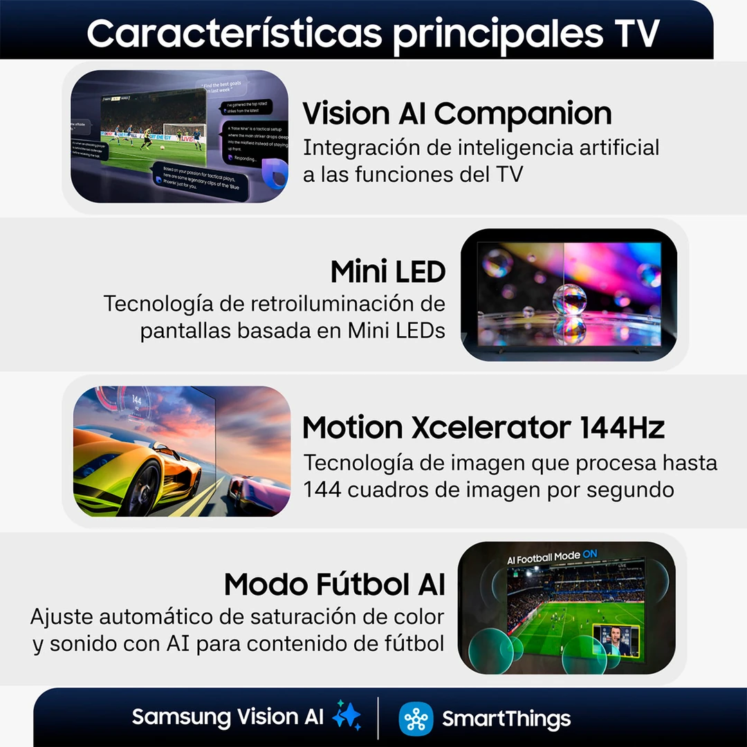 SMART TV SAMSUNG MINI LED 4K UHD 55” M80H - 4