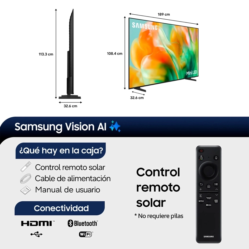 SMART TV SAMSUNG MINI LED 4K UHD 85” M80H - 3