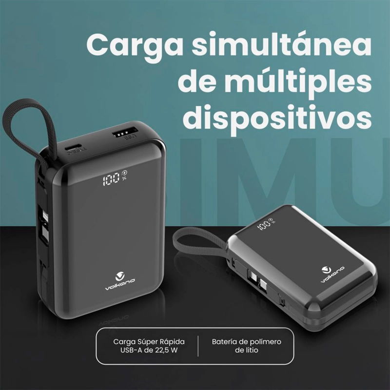 BATERÍA PORTATIL VOLKANO SOLACE SERIES 20000MAH - 8