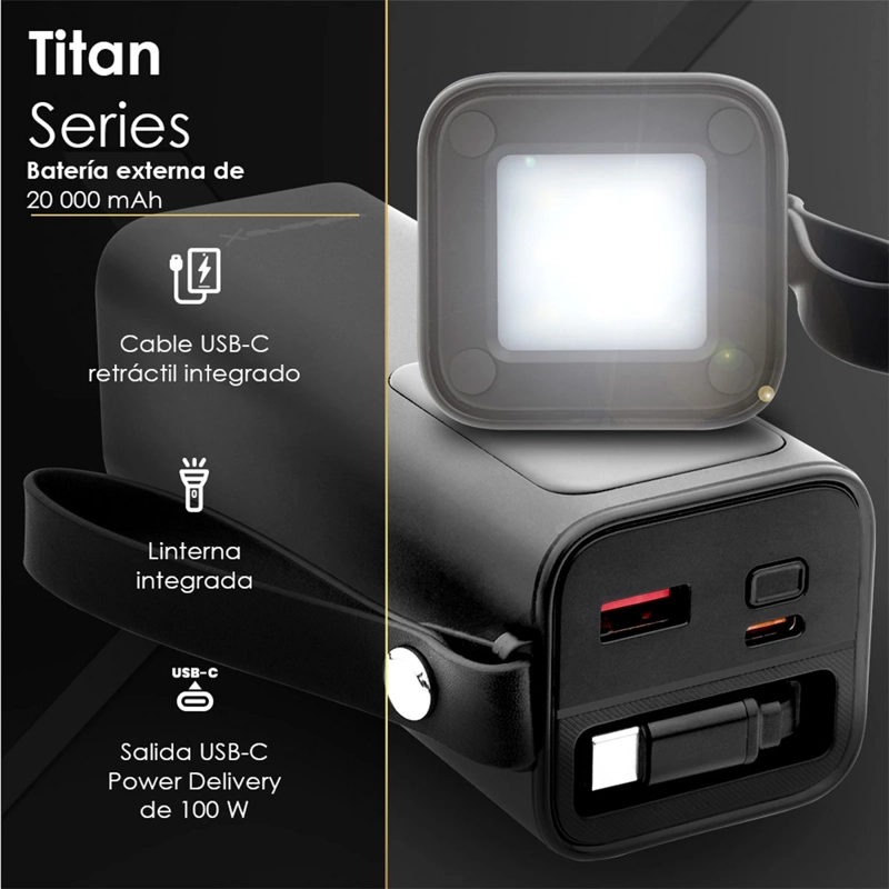 BATERÍA PORTATIL VOLKANO TITAN SERIES 20000MAH - 3