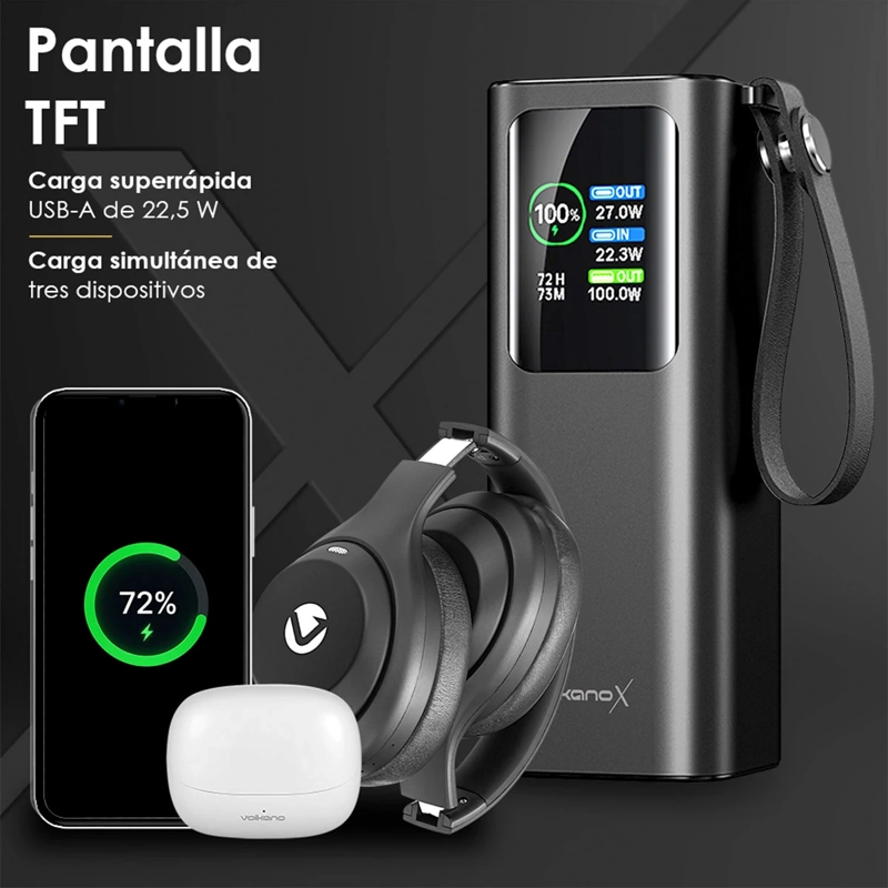 BATERÍA PORTATIL VOLKANO TITAN SERIES 20000MAH - 4